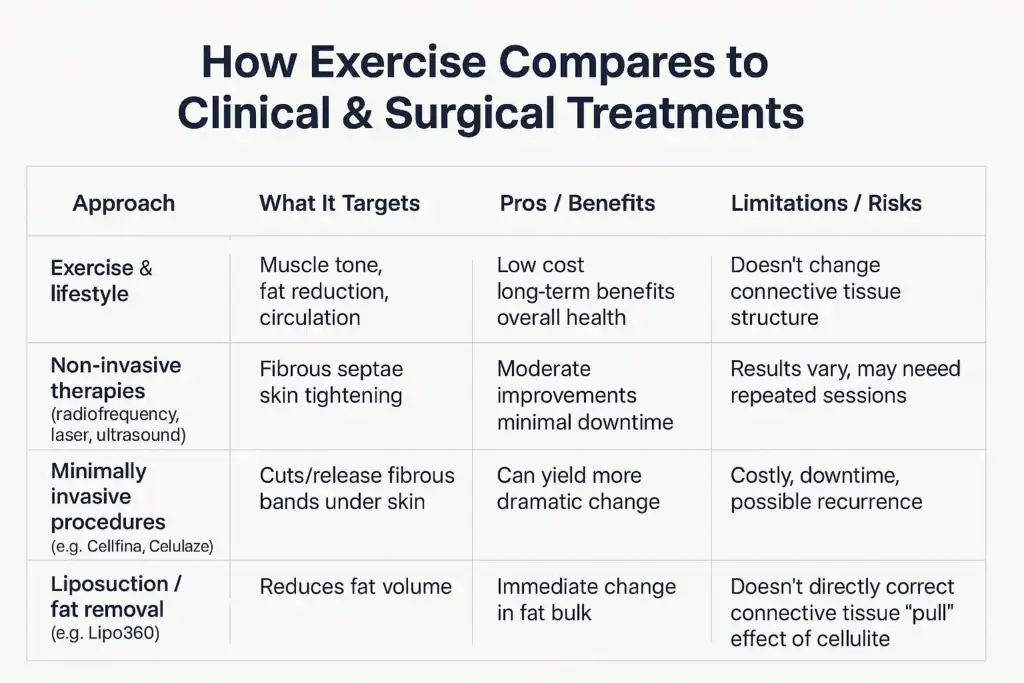 Sculpting Your Bum: Can Toning Exercises Really Reduce Cellulite? 2 How exercise compares to treatments from Lipo 360 Poole
